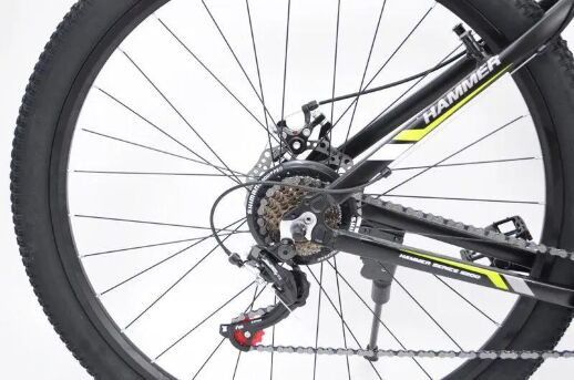 Велосипед гірський спортивний S200 HAMMER колеса 29 дюймів рама алюміній чорно-зелений