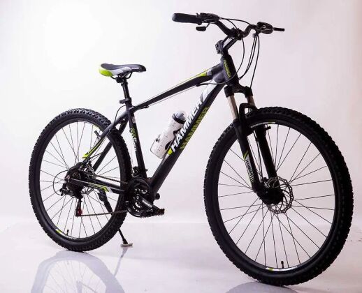Велосипед гірський спортивний S200 HAMMER колеса 29 дюймів рама алюміній чорно-зелений