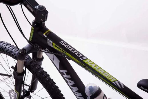 Велосипед гірський спортивний S200 HAMMER колеса 29 дюймів рама алюміній чорно-зелений