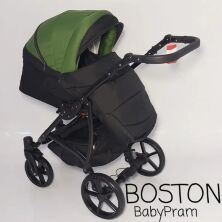Універсальна Всесезонна Дитяча коляска Трансформер 2в1 BOSTON з Люлькою і підсклянником. Льон Хакі