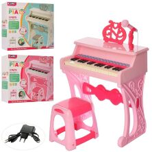 Дитячий синтезатор-піаніно на ніжках 328-32-33 зі стільчиком і мікрофоном 37 клавіш / 2 кольори**