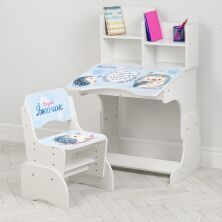 Дитяча регульована шкільна парта зі стільцем Bambi W 2071-122-3(UA) "Їжачок" біла