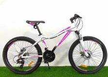 Велосипед спортивний гірський Crosser Sweet 24 колеса 24 дюйми рама алюміній 14" Чорно-рожевий