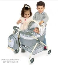 Дитячий ляльковий візочок DeCuevas Pipo класичний з сумкою-рюкзаком 86047