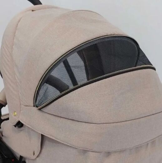 Універсальна Всесезонна Дитяча коляска Трансформер 2в1 BOSTON з Люлькою і підсклянником. Льон Бежева