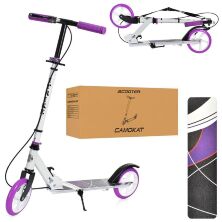 Двоколісний складаний самокат сталевий iTrike SR2-008-WV з ручним гальмом / біло-фіолетовий для дівчинки**