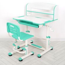 Дитяча пластикова Регульована парта зі стільчиком M 4819-5 з надбудовою / зелена**