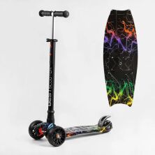 Триколісний дитячий САМОКАТ Best Scooter MAXI S-11055 кермо знімне / колеса PU зі світлом