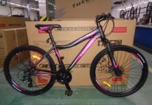 Велосипед спортивний гірський Crosser Sweet 24 колеса 24 дюйми рама алюміній 14" Чорно-рожевий