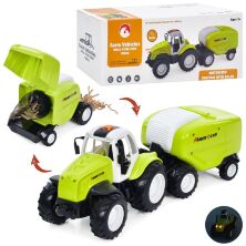 Трактор із причепом 43 см на батарейках 398 їздить / світлові та звукові ефекти / гумові колеса