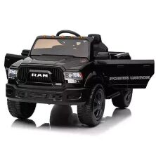 Дитячий електромобіль Джип Dodge RAM M 5766EBLR-2 шкіряне сидіння, амортизатори, музика, світло / чорний