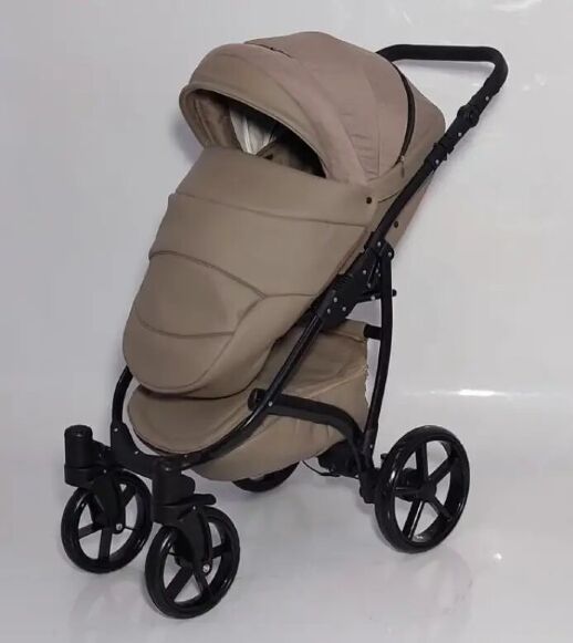 Універсальна Всесезонна Дитяча коляска Трансформер 2в1 BOSTON з Люлькою і підсклянником. Еко Шкіра Бежева