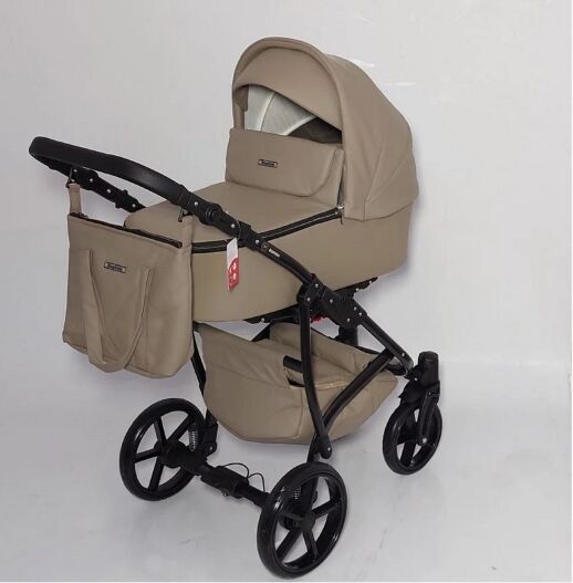 Універсальна Всесезонна Дитяча коляска Трансформер 2в1 BOSTON з Люлькою і підсклянником. Еко Шкіра Бежева