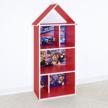 Будиночок стелаж полку Дитяча дерев'яна для іграшок і книг H 2020-22-3 "Щенячий патруль" червона для хлопчика**