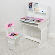 Парта дитяча зростаюча 904-146(UA) зі сульчиком, LOL**