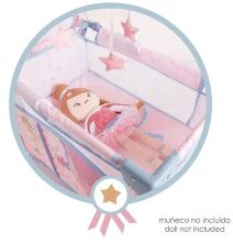Іграшковий ляльковий манеж ліжко DeCuevas 53051 зі стільчиком, підвіскою та аксесуарами