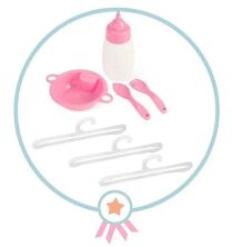 Іграшковий ляльковий манеж ліжко DeCuevas 53051 зі стільчиком, підвіскою та аксесуарами