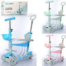 Самокат дитячий триколісний з кошиком 5 в 1 iTrike JR3-027-2 MAXI (самокат+беговел+каталка з ручкою)**