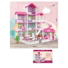 Будиночок для ляльок чотириповерховий 668-51 ляльковий Дім "Принцеси" з меблями / з двома Ляльками. 308 елементів**