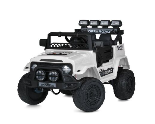 Дитячий двомісний електромобіль джип багі JJ2122EBLR-1 шкіряне сидіння білий