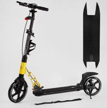Складний двоколісний самокат Best Scooter D-20477 з амортизаторами та дисковими гальмами / є ФАРА