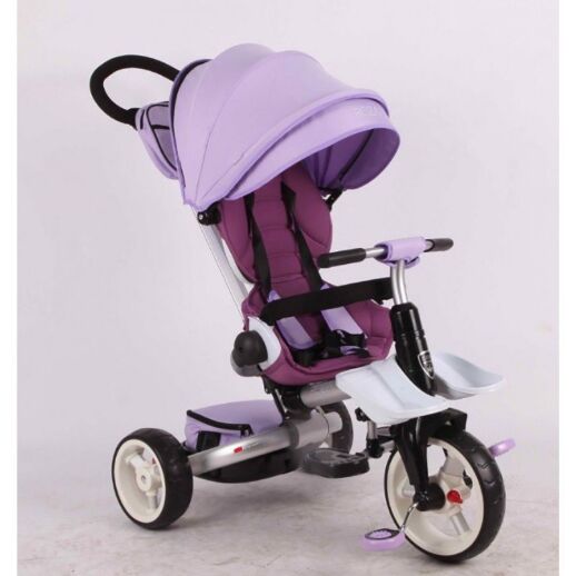 Дитячий велосипед триколісний складаний Crosser MODI T-600 ROSA алюмінієвий з поворотним сидінням фіолетовий