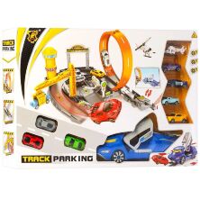 Іграшковий гоночний автотрек P876-A з транспортом на запуск кран
