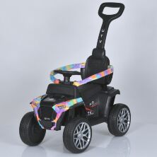 Каталка толокар з батьківською ручкою M 5732L-12 Квадроцикл з пультом керування, мотор 25W, для дівчинки