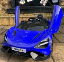 Дитячий електромобіль Машина Спорткар McLaren M 5726EBLR-4 шкіряне сидіння, 4 мотори, синій