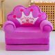 Дитяче м'яке крісло-диван-трансформер для дівчинки плюшеве фіолетове 