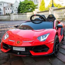 Дитячий одномісний електромобіль Lamborghini M 6026EBLR-3(24V) шкіряне сидіння червоний