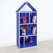 Будиночок стелаж полку Дитяча дерев'яна для іграшок і книг H 2020-19-1 "Людина павук" синя для хлопчика**