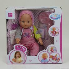 Пупс функціональний 8009-445 з аксесуарами, в коробці
