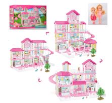 Будиночок для ляльок 2 в 1 668-1 Будиночок з меблями і аксесуарами триповерховий дерев'яний**