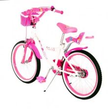 Велосипед дитячий двоколісний для дівчинки SW-17014-20 колеса 20д з кошиком і сидінням для ляльки / рожевий