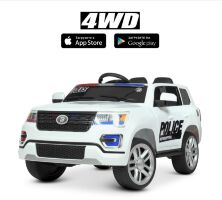 Дитячий двомісний електромобіль Джип Поліція 4WD M 4610EBLR-1 Ford на EVA колесах / шкіряне сидіння**