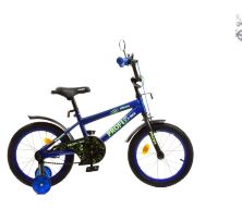 Двоколісний дитячий велосипед 16 дюймів PROFI Y1672-1 Dino з додатковими колесами / темно-синій (мат)*