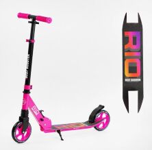 Дитячий двоколісний СКЛАДНИЙ самокат Best Scooter R-20131 алюмінієвий/з амортизатором/рожевий для дівчинки