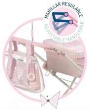 Коляска для ляльок з сумкою та парасолькою DeCuevas , 90 см, складана, серія Ніцца (82046)