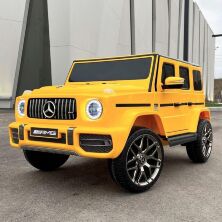 Дитячий електромобіль Джип Mercedes Benz M 4214EBLR-6 одномісний, шкіряне сидіння, звук, світло / жовтий
