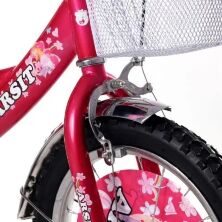 Велосипед дитячий двоколісний для дівчинки 1702-16 колеса 16д з кошиком / малиновий