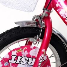 Велосипед дитячий двоколісний для дівчинки 1702-16 колеса 16д з кошиком / малиновий