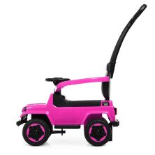 Дитяча каталка толокар штовхач Машинка Bambi 2в1 M 4288-8 з батьківською ручкою / колір рожевий**