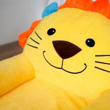 Дитяче м'яке крісло-диван-трансформер для дівчинки/хлопчика плюшеве жовте "Левеня"