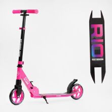 Дитячий двокол. СКЛАДНИЙ самокат Best Scooter R-67939 алюмінієвий/з амортизатором/малиновий для дівчинки