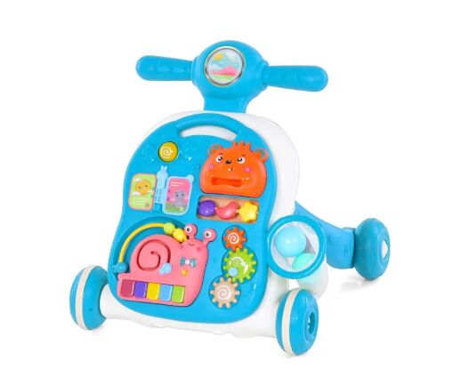 Каталка-Ходунки-Ігровий столик 2в1 з кільцем, піаніно, світлові та звукові ефекти Зелені 962-964-965