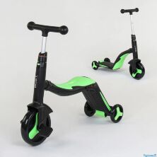 Самокат біговел велобіг велосипед дитячий Best Scooter 3 в 1 JT 40405 мелодії світло салатовий