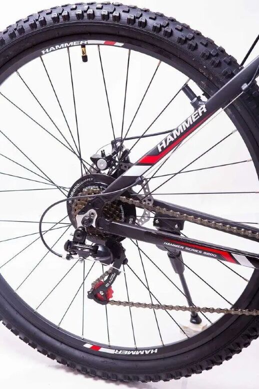 Велосипед гірський спортивний S200 HAMMER колеса 29 дюймів рама алюміній чорно-червоний