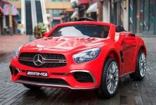 Дитячий електромобіль Mercedes M 4871EBLR-3 шкіряне сидіння, mp3, SD слот, USB / червоний