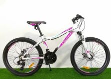 Велосипед спортивний гірський Crosser Sweet 26 колеса 26 дюймів рама алюміній 16" чорно-рожевий